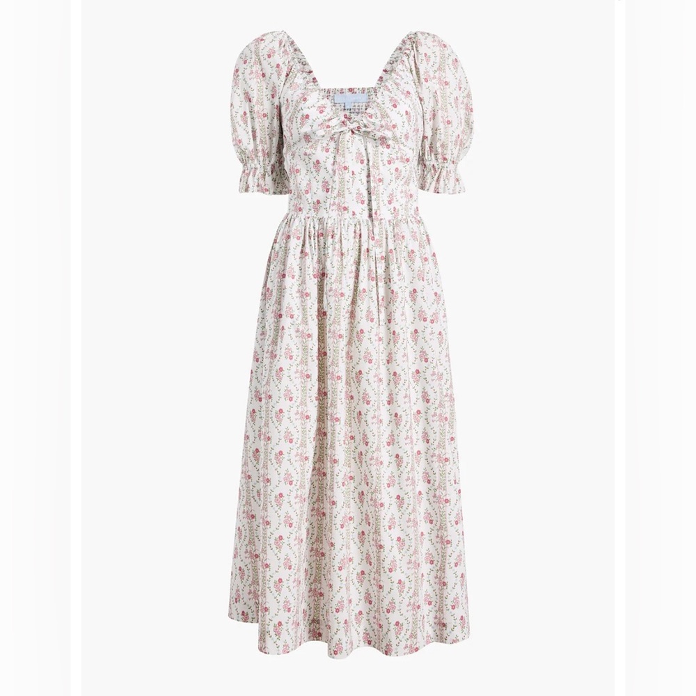 Bill House Ophelia Dress like new size Small S pink vine striped cotton